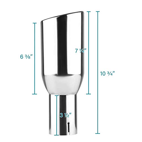 2.5" Inlet Spec-D Tuning 3.875" Outlet Slant Stainless Steel Dual Exhaust Muffler Tip