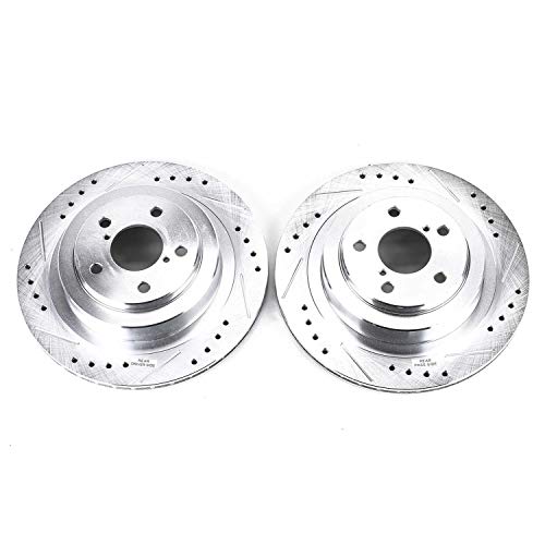 Power Stop Rear JBR1163XPR Drilled & Slotted Evolution Rotor Pair For Subaru Impreza 2006-2007, Subaru Legacy 2005-2009 [Model Specific]