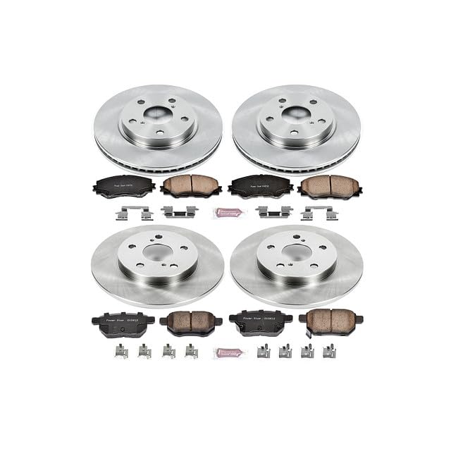POWERSTOP Autospecialty KOE4141 Front and Rear Replacement Brake Kit-OE Brake Rotors & Ceramic Brake Pads For Scion xB 2008-2015 [Model Specific]