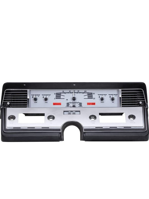 VHX-66L-S-R Dakota Digital Compatible with 1966-69 Lincoln Continental VHX Analog Gauge System Silver Alloy Red Backlighting