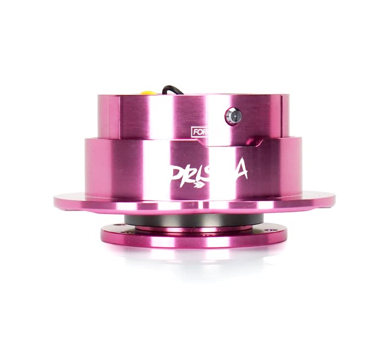NRG Innovations Steering Wheel NRG-SRK-143PK Quick Release Kit Adapter Pink Body/Pink Heart Shape Ring Flares, 6x70mm & 6x74mm Bolt Pattern