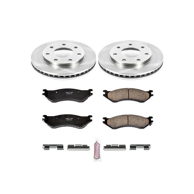 POWERSTOP Autospecialty KOE5139 Front Replacement Brake Kit-OE Brake Rotors & Ceramic Brake Pads For Ford F-150, Ford F-150 Heritage, Ford F-250, Ford F-25 [Model Specific]