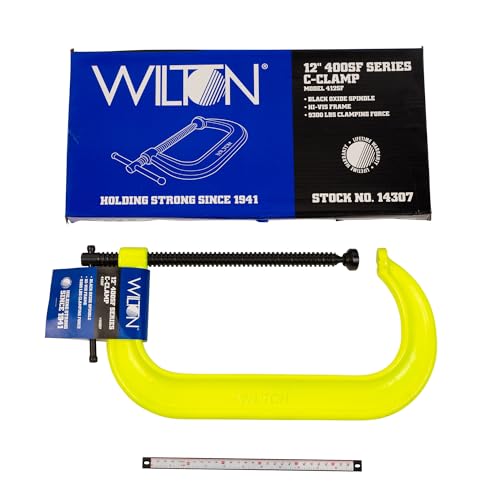 Hi-Vis Wilton C-Clamp, 12-1/4" Opening, 6-1/4" Throat, 9300 Lbs. Clamping Force (Model 412-SF)