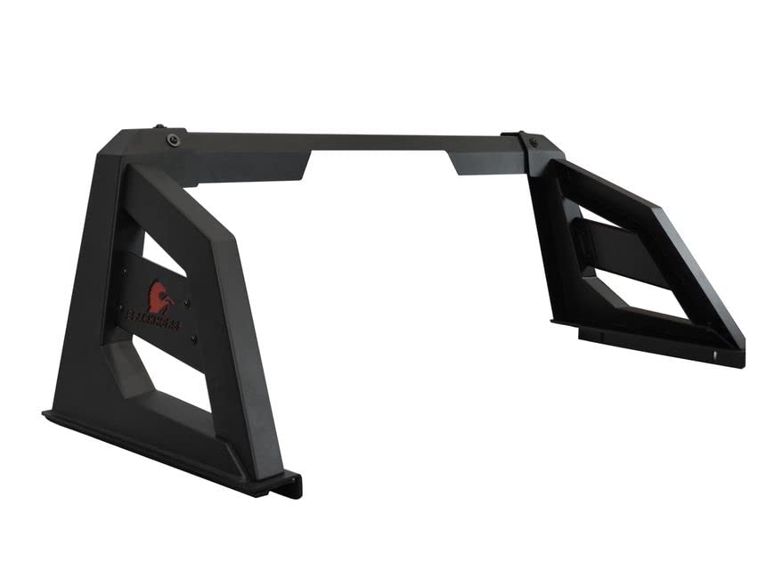 Armour Roll Bar Black Horse Incl. Pair of 7.0" Dia. LED Lights w/Red Trim Rings Matte Black Compatible with 2015-2022 Chevrolet Colorado|2015-2022 GMC Canyon|2015-2024 Toyota Tacoma-RB-AR3B-PLR
