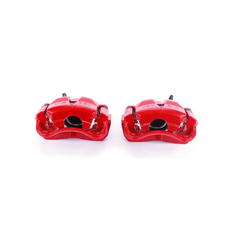 Power Stop S2702 Front Pair of High-Temp Red Powder Coated Calipers For Toyota Camry 2002-2006 [Model Specific]