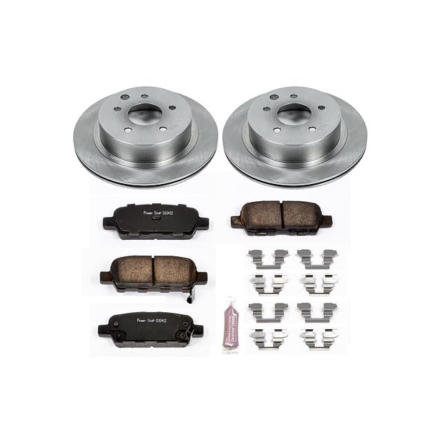 POWERSTOP Autospecialty KOE103 Rear Replacement Brake Kit-OE Brake Rotors & Ceramic Brake Pads For INFINITI G35 2003-2005, Nissan 350Z 2003-2005 [Model Specific]