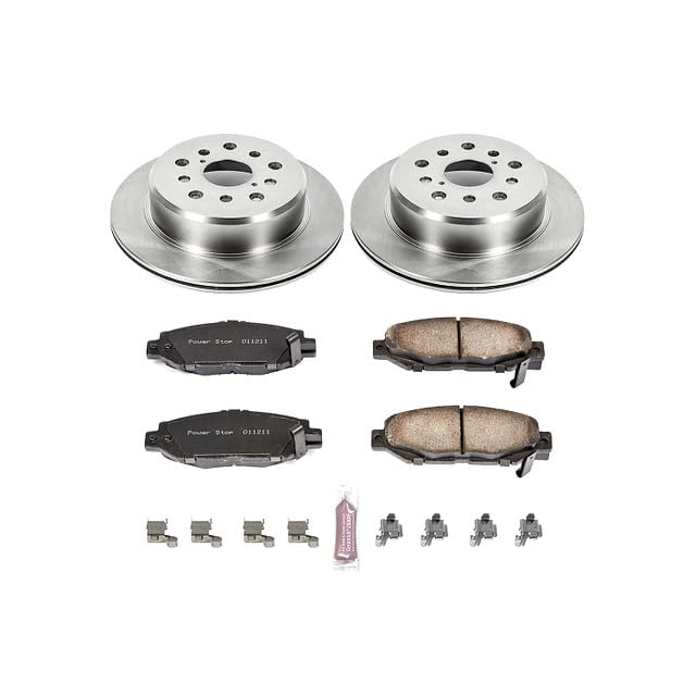 Power Stop KOE1080 Rear Replacement Brake Kit-OE Brake Rotors & Ceramic Brake Pads For Lexus GS300 1993-1997, Toyota Supra 1993-1998 [Model Specific]