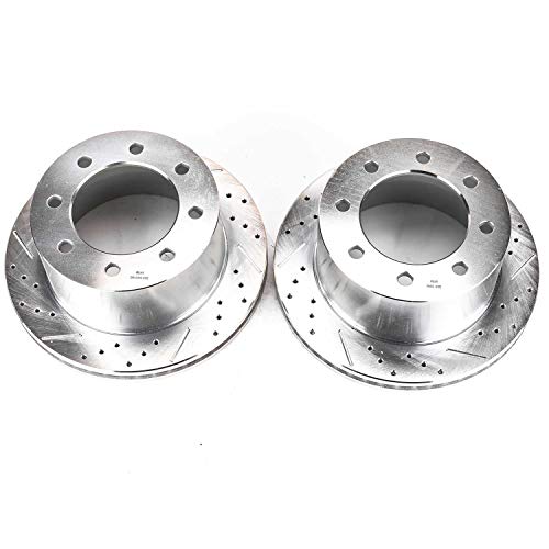 Power Stop AR8646XPR Rear Rotor Drilled & Slotted Pair For Express 3500 Silverado 3500 Silverado 3500 Clas Silverado 3500 HD Savana 3500 Sierra 3500 Sierra 3500 Clas Sierra 3500 HD [Model Specific]