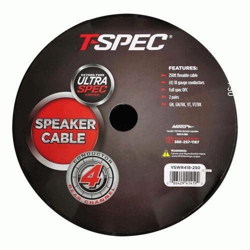 Rear Channel Speaker Cable T-SPEC 18 Gauge 4 Conductor (VSWR418-250)