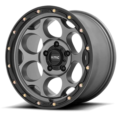 KMC Wheels Dirty Harry KM541 Satin Gray with Black Lip Wheel with Aluminum (17 x 8.5 inches /6 x 135 mm, 0 mm Offset)