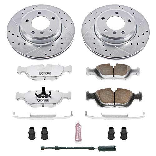 Power Stop K867-26 Z26 Carbon Fiber Brake Pads Front with Drilled & Slotted Brake Rotors Kit For BMW Z3 2001-2002 [Model Specific]