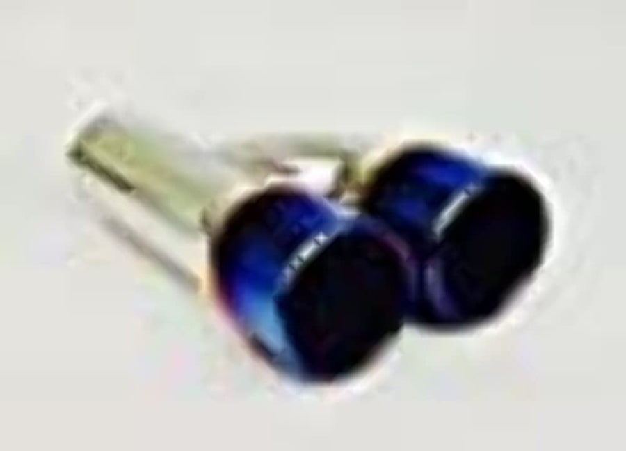 DT-24160BF - Different Trend - DIFFERENT TRENDS Reversible Dual Round Rolled Edge W/Blue Flame Exhaust Tip 2.25in Id/6.25inx3in