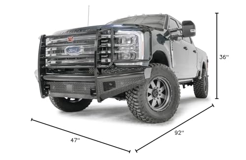 Fab Fours Black Steel Front Bumper FS23-S5960-1 fits 23-23 Ford F-350 Super Duty - w/Full Grill Guard - Sensor Compatible - Gloss Black