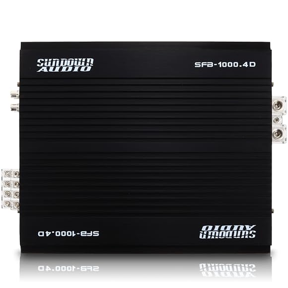Sundown Audio 4/5-Channel Class D Full Range Car Amplifier SFB 1 Ohm, Brazilian Style Amp with Variable HPF/LPF, Bass Boost, Clipping Remote for Car & Marine Audio (SFB-1000.4-4-Channel)