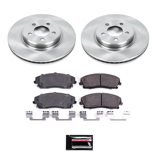 POWERSTOP Front KOE1714 Replacement Brake Kit Autospecialty Brake Rotors and Ceramic Brake Pads For Chrysler 300 | Dodge Challenger Charger Magnum [Application Specific]