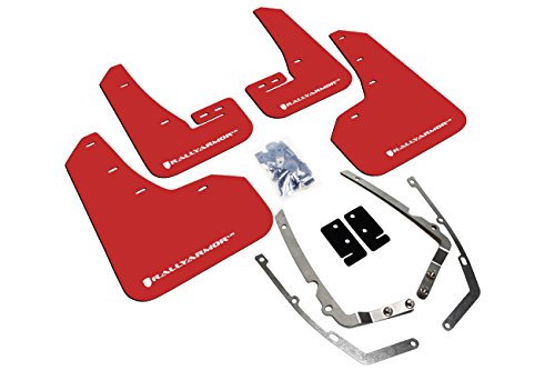 Rally Armor Red Mud Flap for 2015+ VW Golf/GTI/TSI w/White Logo UR