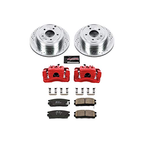 Power Stop Z23 Evolution Sport Rear Caliper Brake Kit- Brake Rotor, Brake Pads Carbon-Fiber Ceramic and Brake Caliper