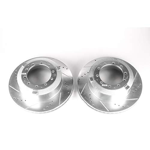 Power Stop AR85121XPR Performance Drilled, Slotted & Plated Rear Brake Rotor Pair For Dodge Ram 4500 2008-2010, Dodge Ram 5500 2008-2010, Ram 4500 2011-2023, Ram 5500 2011-2023 [Model Specific]