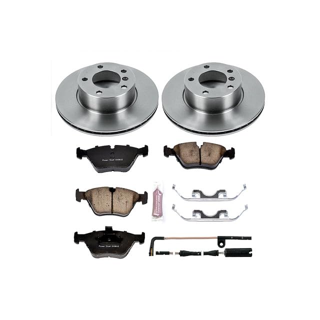 POWERSTOP Autospecialty KOE628 Front Replacement Brake Kit-OE Brake Rotors & Ceramic Brake Pads For BMW 525i 2001-2003, BMW 528i 1997-2000 [Model Specific]