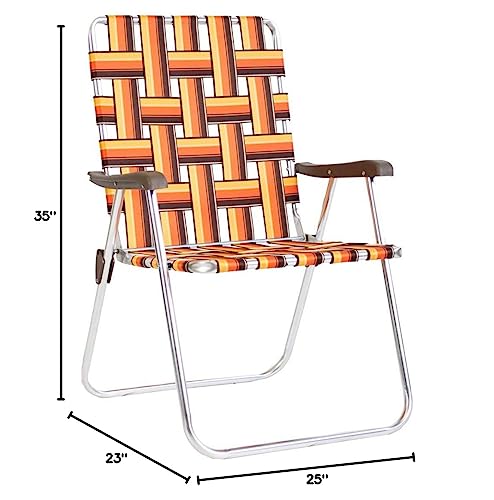 Kuma Outdoor Gear Backtrack Chair, Portable Ultimate Luxury Outdoor Folding Chair for Camping, Glamping, Sports & Outdoor Adventures (Kelso, Orange/Brown/Yellow)