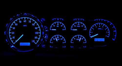 Dakota Digital VHX-53C-K-B 53 54 Chevy Car Analog Dash Gauge System Black Alloy Blue