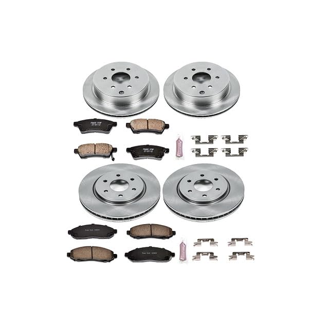 Power Stop Autospecialty KOE4062 Front and Rear Replacement Brake Kit-OE Brake Rotors & Ceramic Brake Pads For Nissan Frontier Xterra Equator [Application Specific]