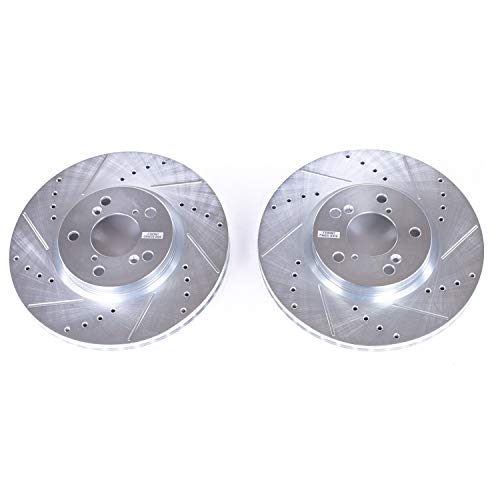Power Stop Front JBR984XPR Drilled & Slotted Rotor Pair For Honda Ridgeline 2006-2014 [Model Specific]