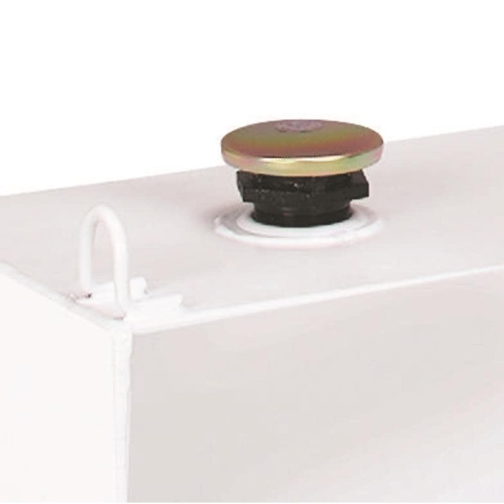 100 Gallon Delta Crescent JOBOX L-Shaped White Steel Liquid Transfer Tank for Trucks - 480000