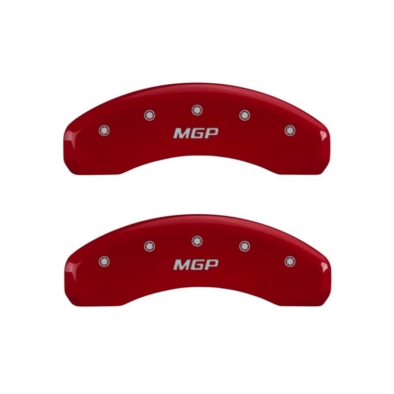 MGP 14254RMGPRD Caliper Covers Red Powder Coat Finish, Silver Characters, Set of 2