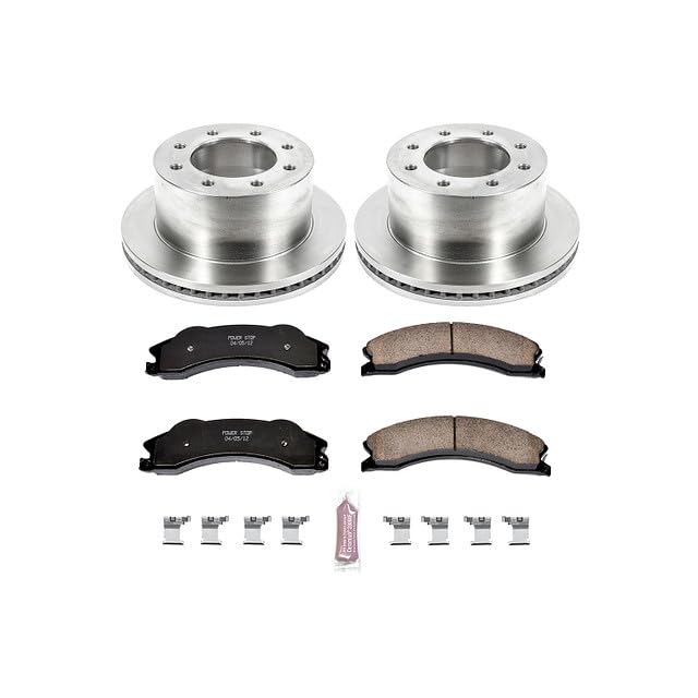 Brake Kit PowerStop For Chevrolet Silverado 3500 HD 2011-2019, GMC Sierra 3500 HD 2011-2019 [Model Specific] - Rear OE Disc Rotors & Ceramic Brake Pads Replacement, KOE5562