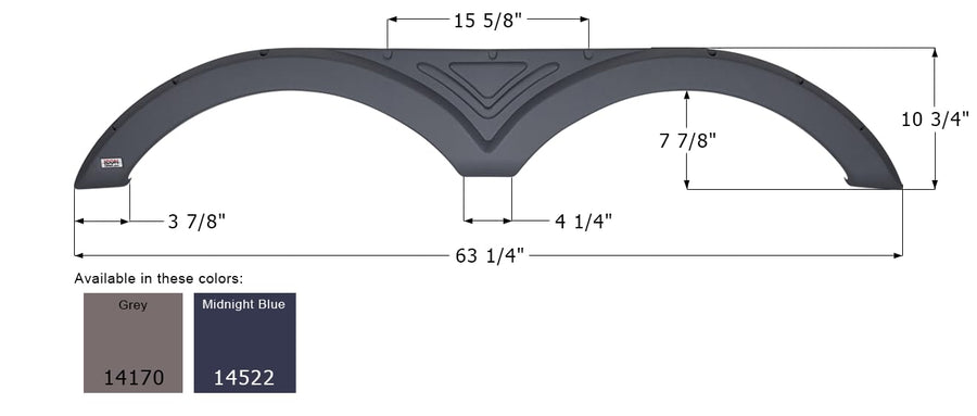 Tandem Axle Fender Skirt ICON 14170 FS4170 for Pilgrim - Gray