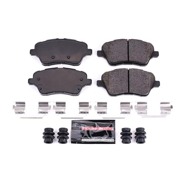 Power Stop Z23-1730 Z23 Evolution Sport Carbon Fiber Infused Ceramic Brake Pads with Hardware For Ford Fiesta 2014-2019 [Model Specific]
