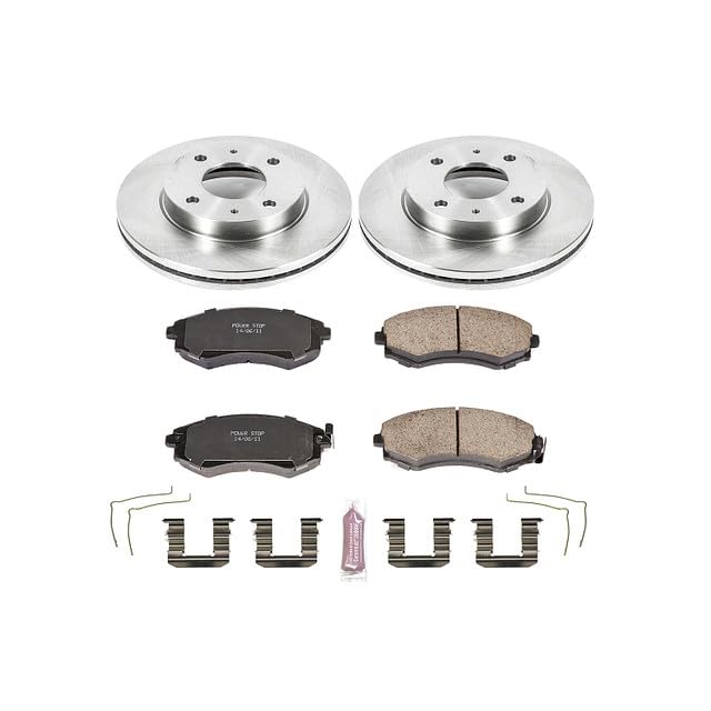 Power Stop Autospecialty KOE5372 Front Replacement Brake Kit-OE Brake Rotors & Ceramic Brake Pads For Hyundai Sonata 2002-2003 | Kia Optima 2001-2002 [Vehicle Specific]