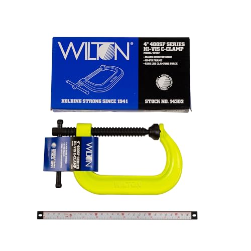 Hi-Vis Wilton C-Clamp, 4-1/4" Opening, 3-1/4" Throat, 6200 Lbs. Clamping Force (Model 404-SF)