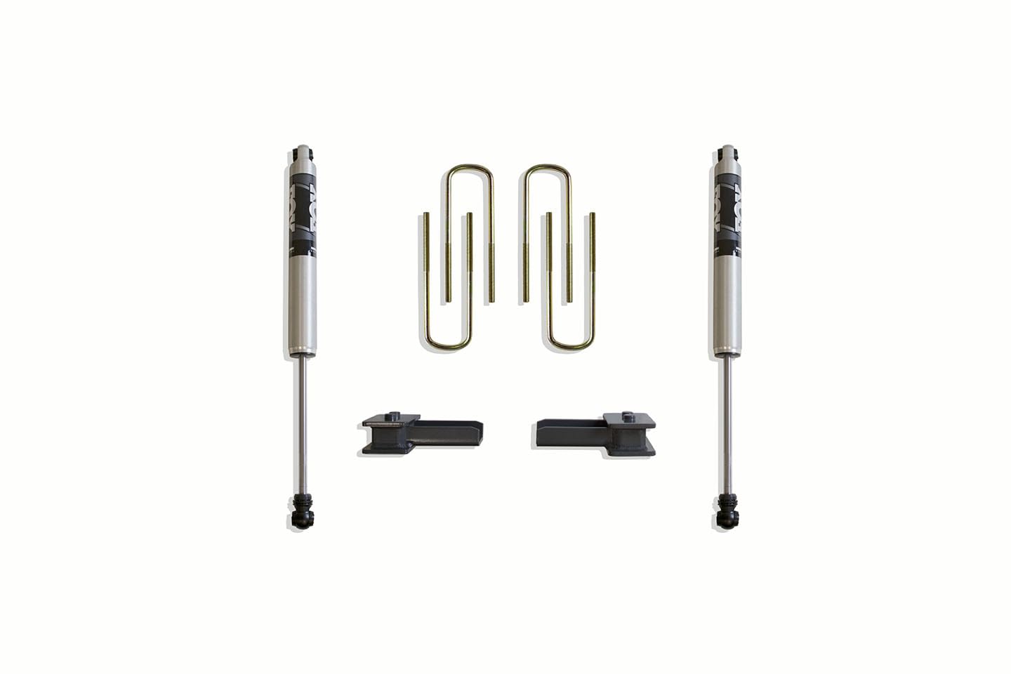 Part# 904120F MaxTrac SUSPENSION'S is A Rear Box KIT Including 2" Lift Blocks, U-Bolts & A Pair of Fox 2.0 Performance Series Rear Shocks