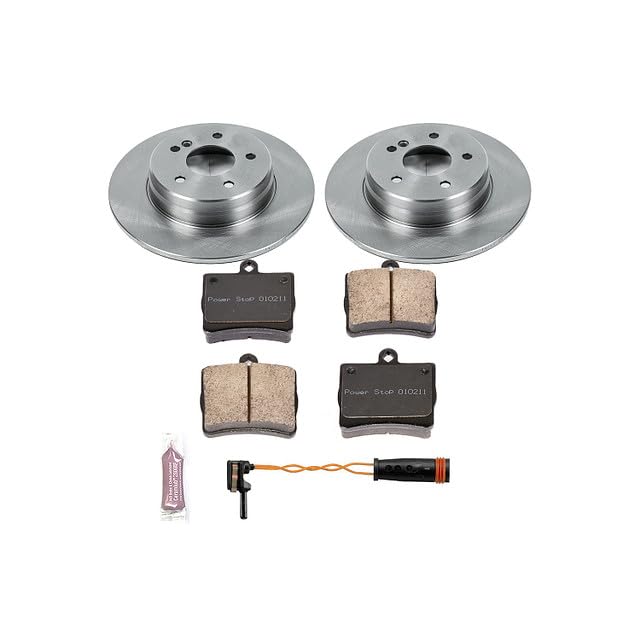 Power Stop KOE6698 Rear Replacement Brake Kit-OE Brake Rotors & Ceramic Brake Pads For C230, C240, C280, C320, C350, CLK320, CLK350, SLK350 [Model Specific]