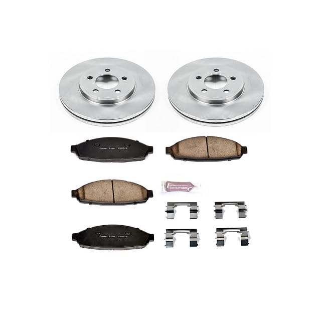 POWERSTOP Autospecialty KOE1364 Front Replacement Brake Kit-OE Brake Rotors & Ceramic Brake Pads For Ford Crown Victoria, Lincoln Town Car, Mercury Grand Marquis, Mercury Marauder [Model Specific]