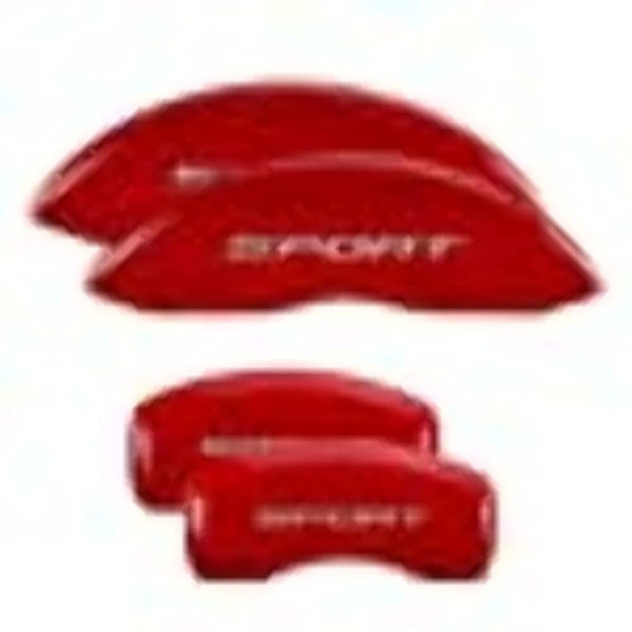 MGP 10252SSP2RD Sport Caliper Covers (2015, No Bolts) Red Powder Coat Finish, Silver Characters, Set of 4