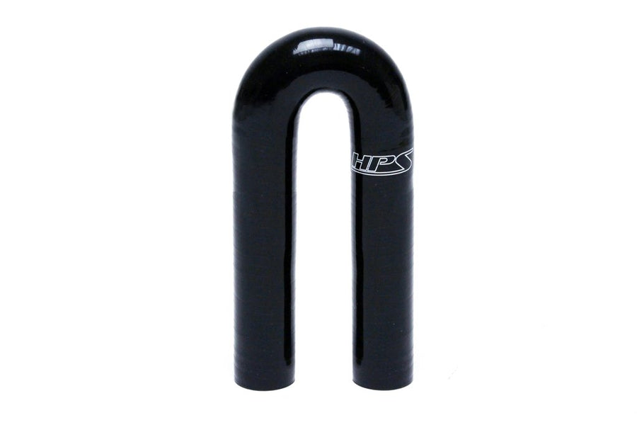 HPS Performance Silicone High Temperature HTSEC180-062-BLK 4-Ply Reinforced 180 Degree U Bend Elbow Coupler Hose, 80 psi Maximum Pressure, 5/8" ID, Black