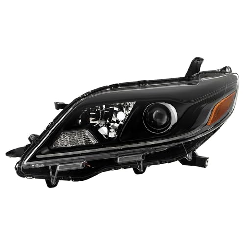 Toyota Sienna SE/XSE 2020 Spyder (OE) w/LED DRL Black Housing Projector Headlight - OE Black Right