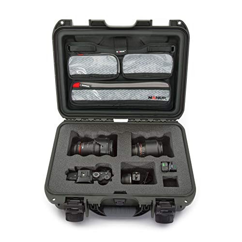Waterproof Nanuk 920 Hard Case with Lid Organizer for Sony a7R Size Camera - Olive