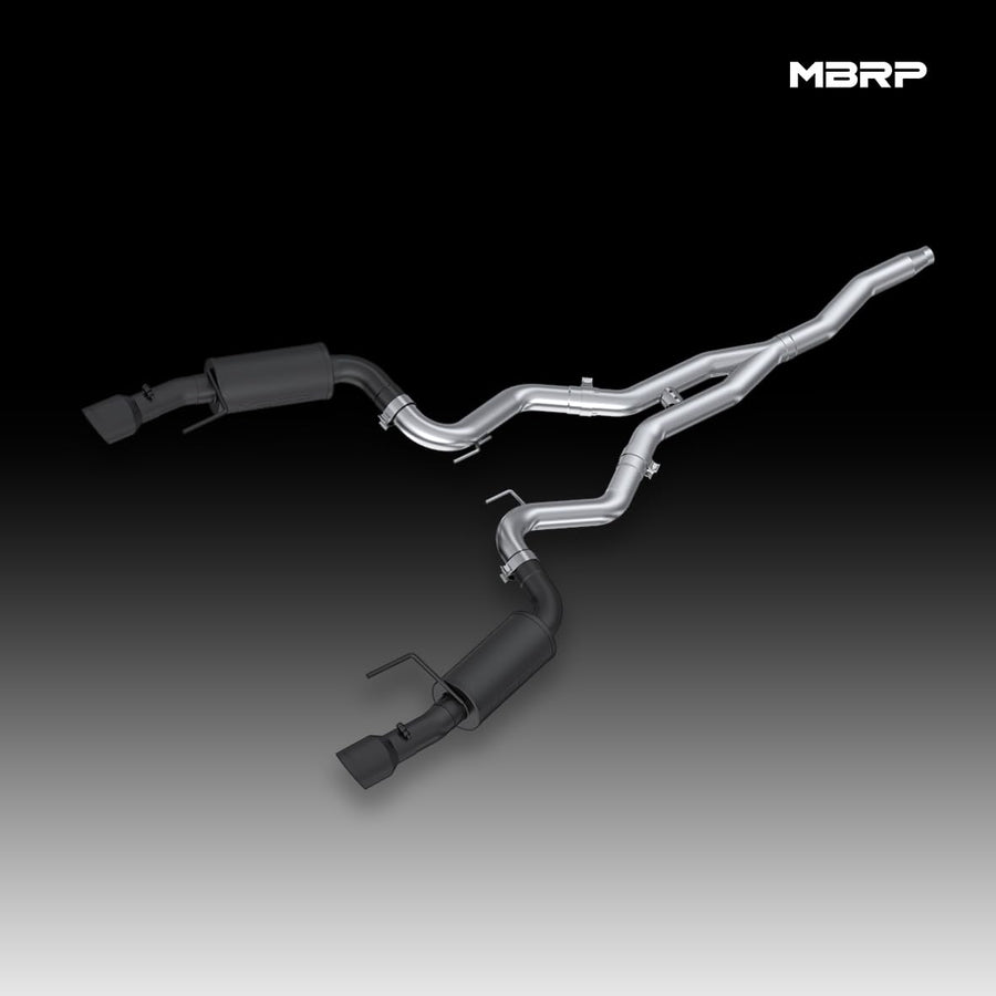 3" MBRP Cat Back, Dual Split Rear, Street Version Exhaust System with 4.5" Tips (Black Coated)