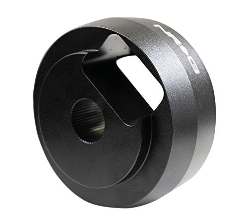NRG Innovations Short Hub Racing Style Steering Wheel, Lockable Aluminum Steering Shaft, 6x70mm Bolt Pattern Quick Release Adapter Unit, Compatible With 04-06 Pontiac GTO, Black, NRG-SRK-COMH