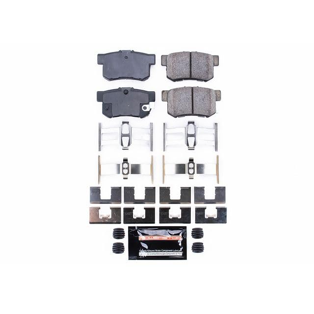 Power Stop Z23-537 Z23 Carbon Fiber Infused Rear Ceramic Brake Pads with Hardware For Acura CL ILX Integra Legend RL RSX TL TSX | Honda Accord Civic CR-Z Odyssey Prelude S2000 [Application Specific]