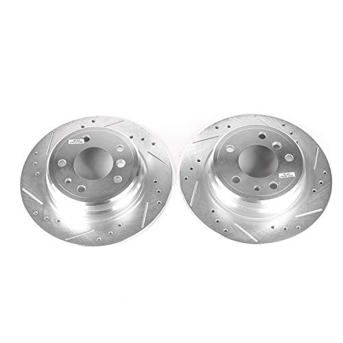 Power Stop Rear EBR289XPR Drilled & Slotted Rotor Pair For BMW 525i 1989-1995, BMW 525iT 1993, BMW 530i 1994-1995, BMW 535i 1989-1993 [Model Specific]
