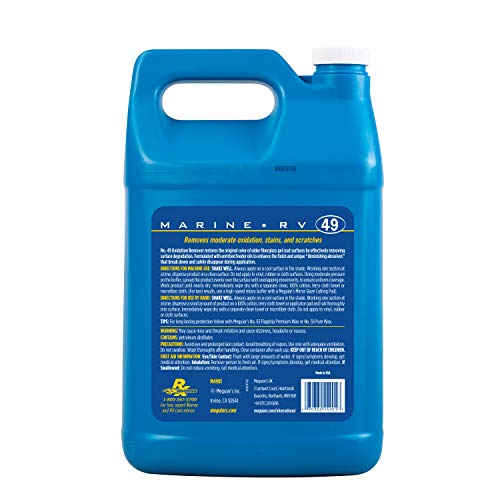 Marine/RV Meguiar's M4901 Heavy Duty Oxidation Remover, Water Spot, Stain, and Boat Scratch Remover for Vehicles with Gel Coat and Fiberglass Surfaces, 1 Gallon