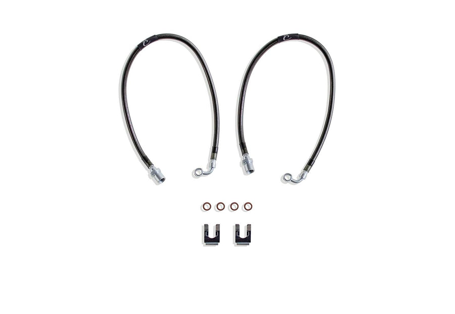 Part# 512100 MAX TRAC SUSPENSION'S is A Set of Front Extended Stainless Steel Braided Brake Lines