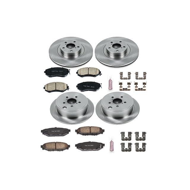 Power Stop KOE6083 Autospecialty Front and Rear Replacement Brake Kit Brake Rotors and Ceramic Brake Pads For Subaru Forester Legacy outback WRX
