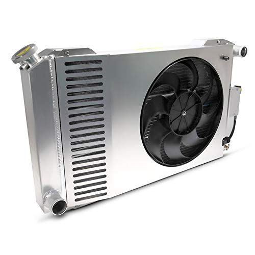 Slim-Fit PFM Radiator, Universal Series, 30-19/64 in W x 18-1/2 in H x 4 in D, Single Pass, Passenger Side Inlet, Driver Side Outlet, Aluminum, Natural, Manual Transmission, Each