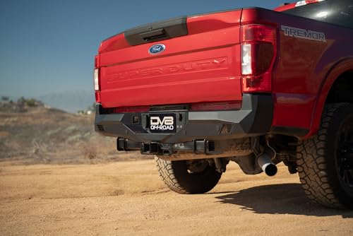 Offroad DV8 Spec Series Rear Bumper for 2017-2025 Ford Super Duty | Full-Width Design | Pair of Pod Light Mounts | Retains Factory Parking Sensors | Compatible with Factory Hitch | Steel Construction